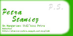 petra stanicz business card